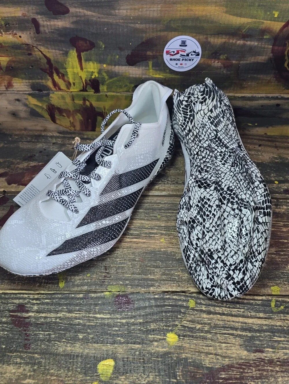 Adidas Adizero Electric 2 Cloud White Snakeskin Football Mens IE8867 Sz 10 New - Picture 7 of 8